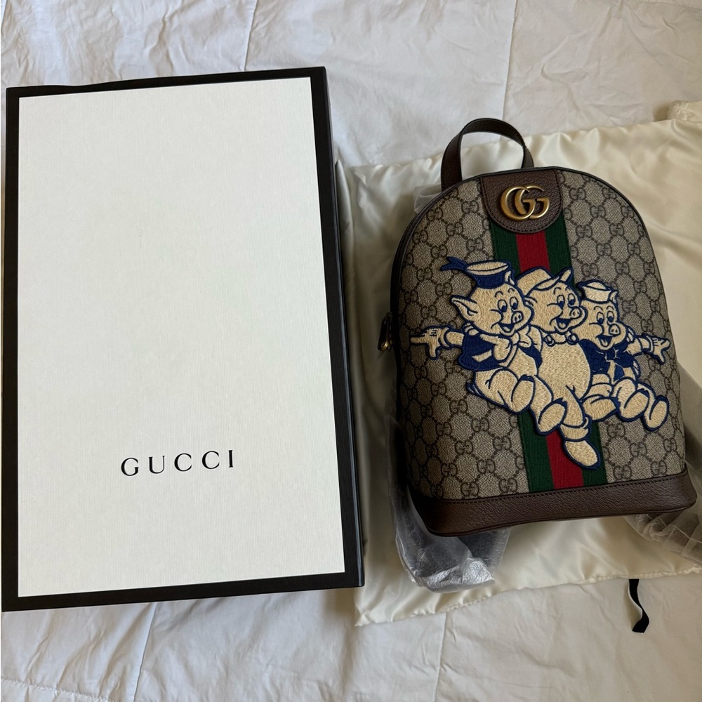 Gucci GG Supreme Ophidia Three Little Pigs Mini Backpack - Picture 2 of 8
